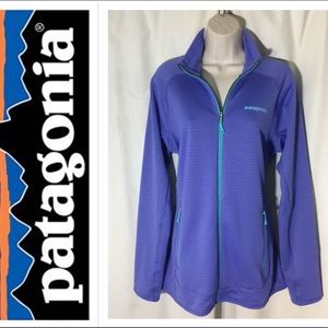 Patagonia women’s size large zip up purple jacket